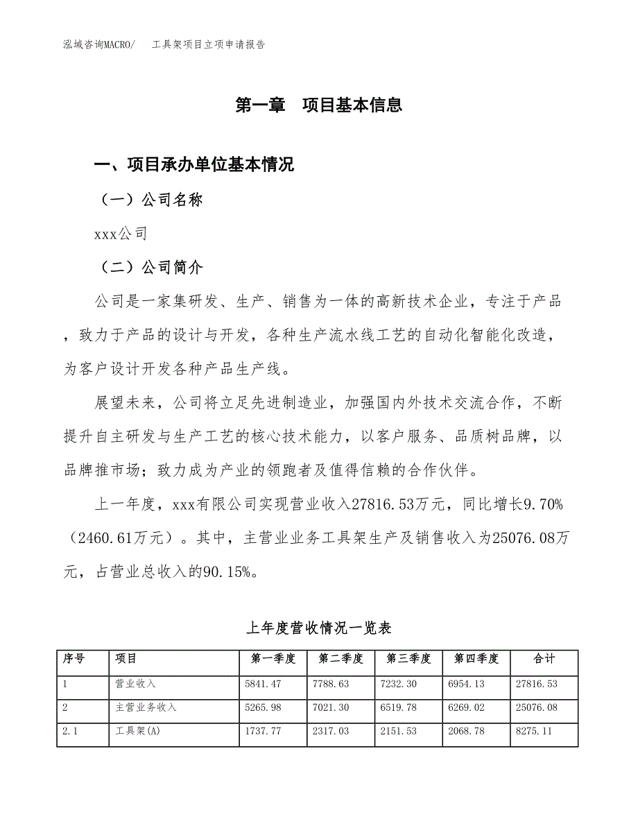 工具架项目立项申请报告（总投资16000万元）_第2页