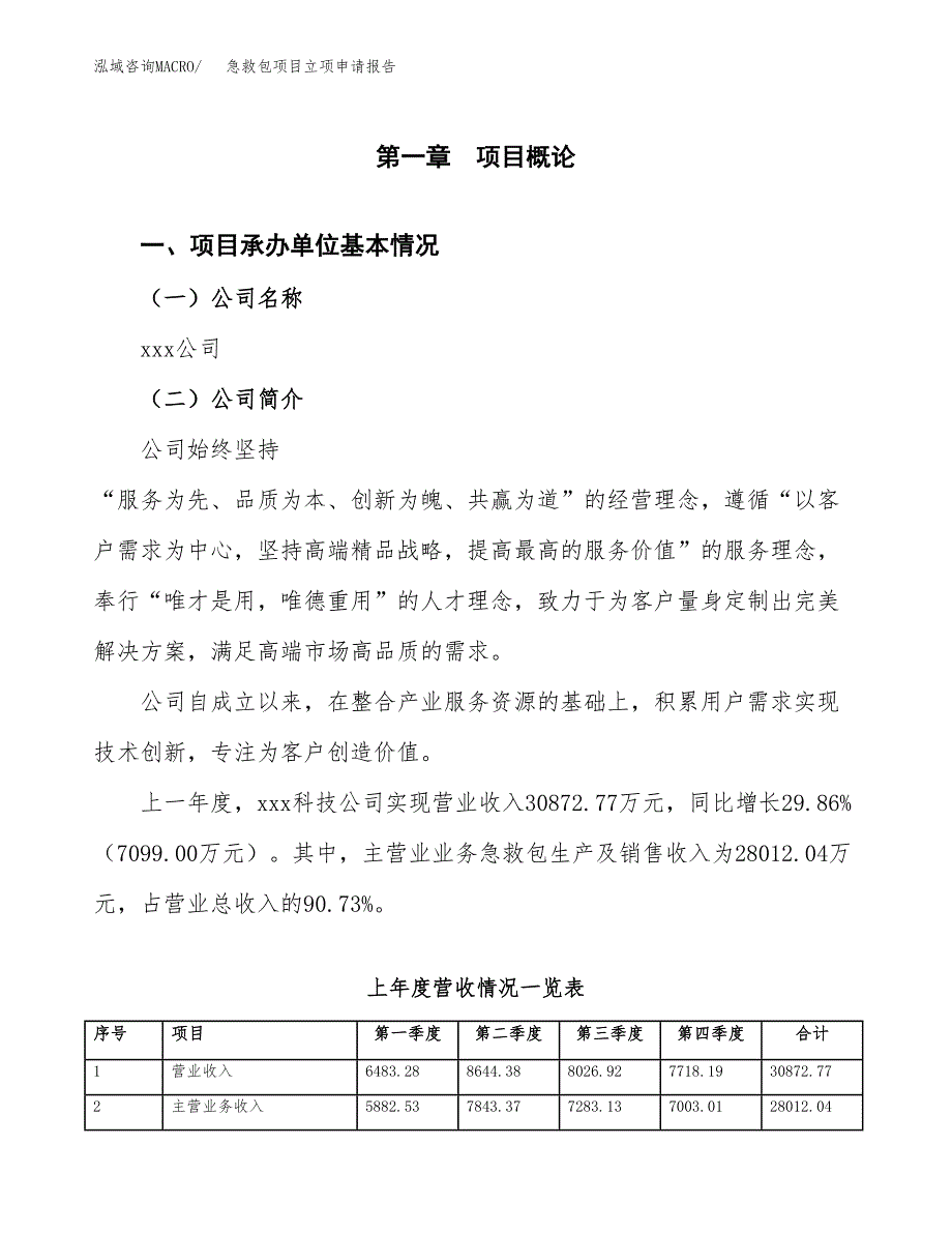 急救包项目立项申请报告（总投资19000万元）_第2页