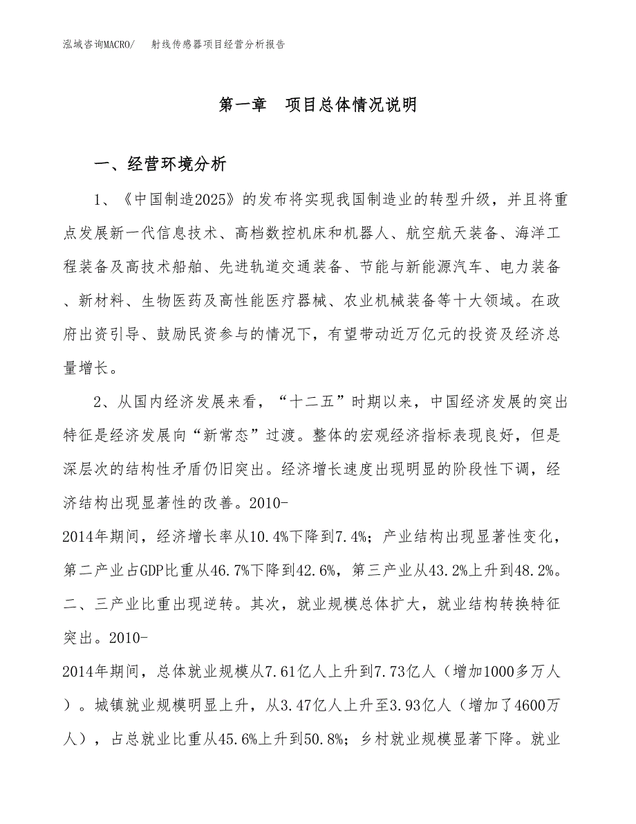 射线传感器项目经营分析报告（总投资19000万元）.docx_第2页