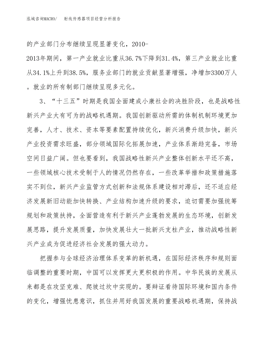 射线传感器项目经营分析报告（总投资19000万元）.docx_第3页