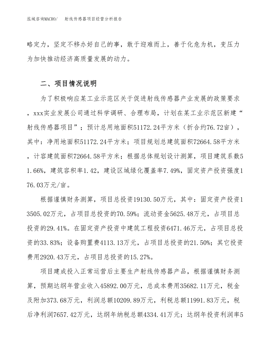 射线传感器项目经营分析报告（总投资19000万元）.docx_第4页