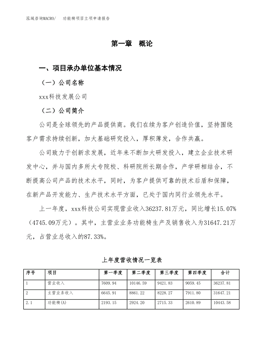 功能椅项目立项申请报告（总投资19000万元）_第2页