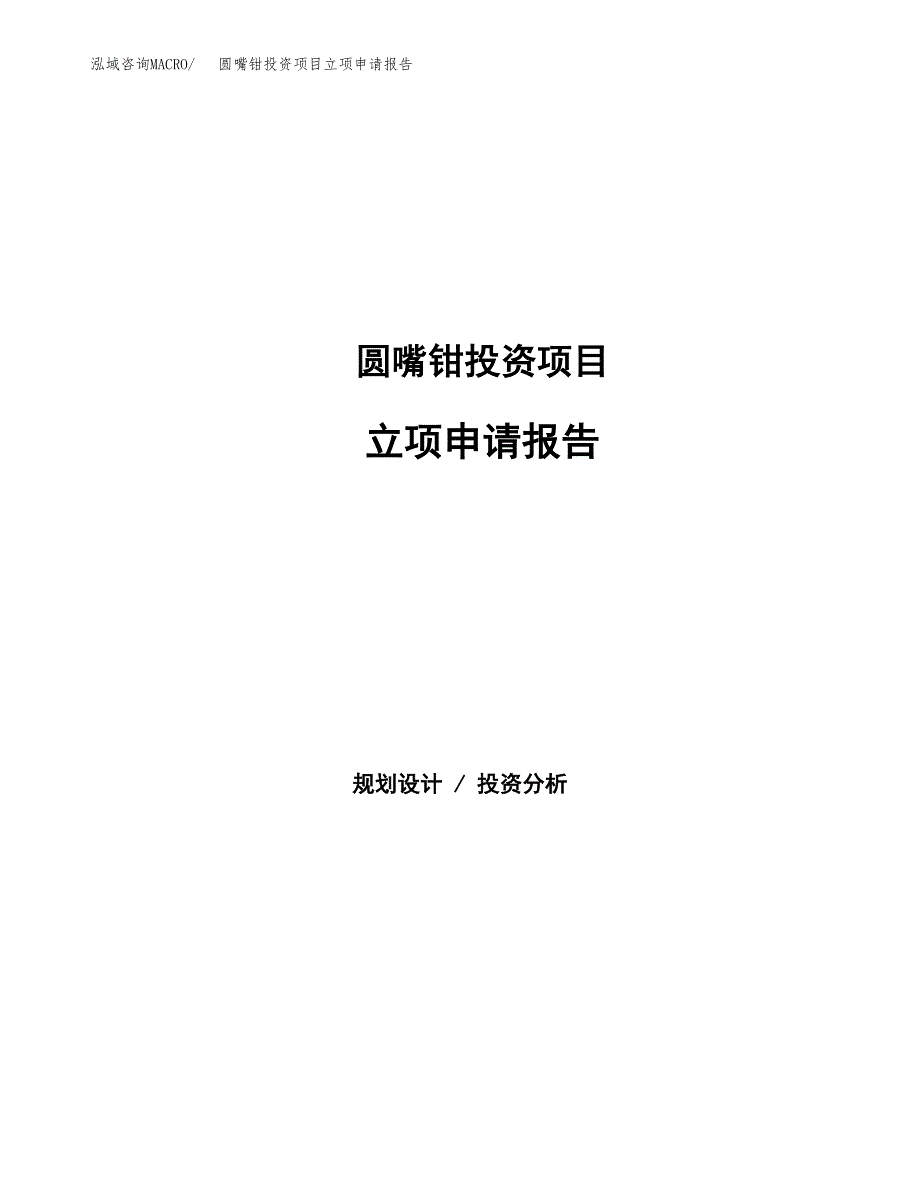 圆嘴钳投资项目立项申请报告（总投资6000万元）.docx_第1页