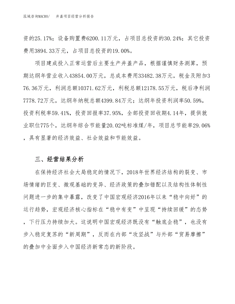 井盖项目经营分析报告（总投资20000万元）.docx_第4页