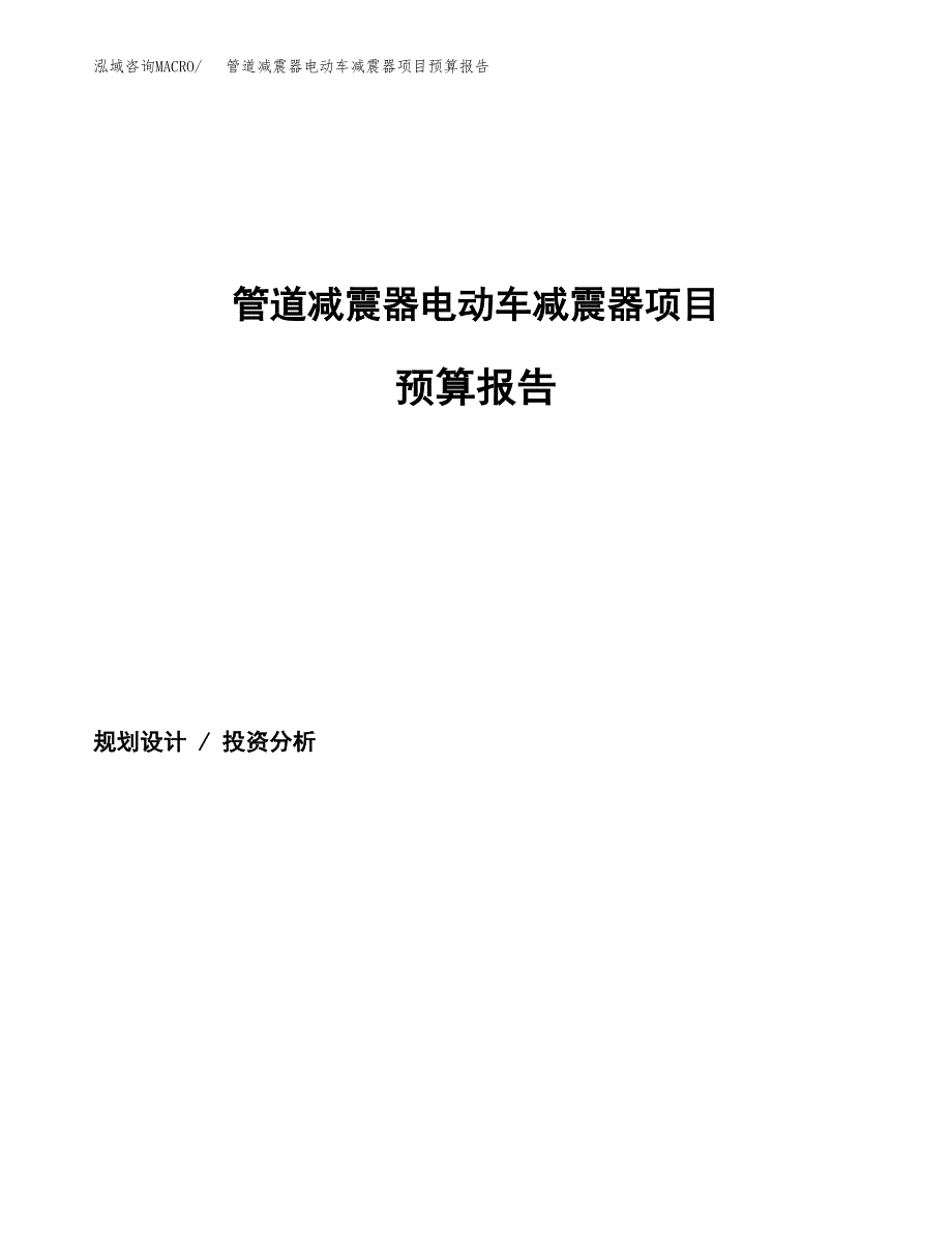 管道减震器电动车减震器项目预算报告（总投资4000万元）.docx_第1页