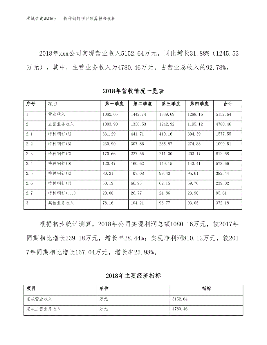 特种钢钉项目预算报告模板.docx_第3页