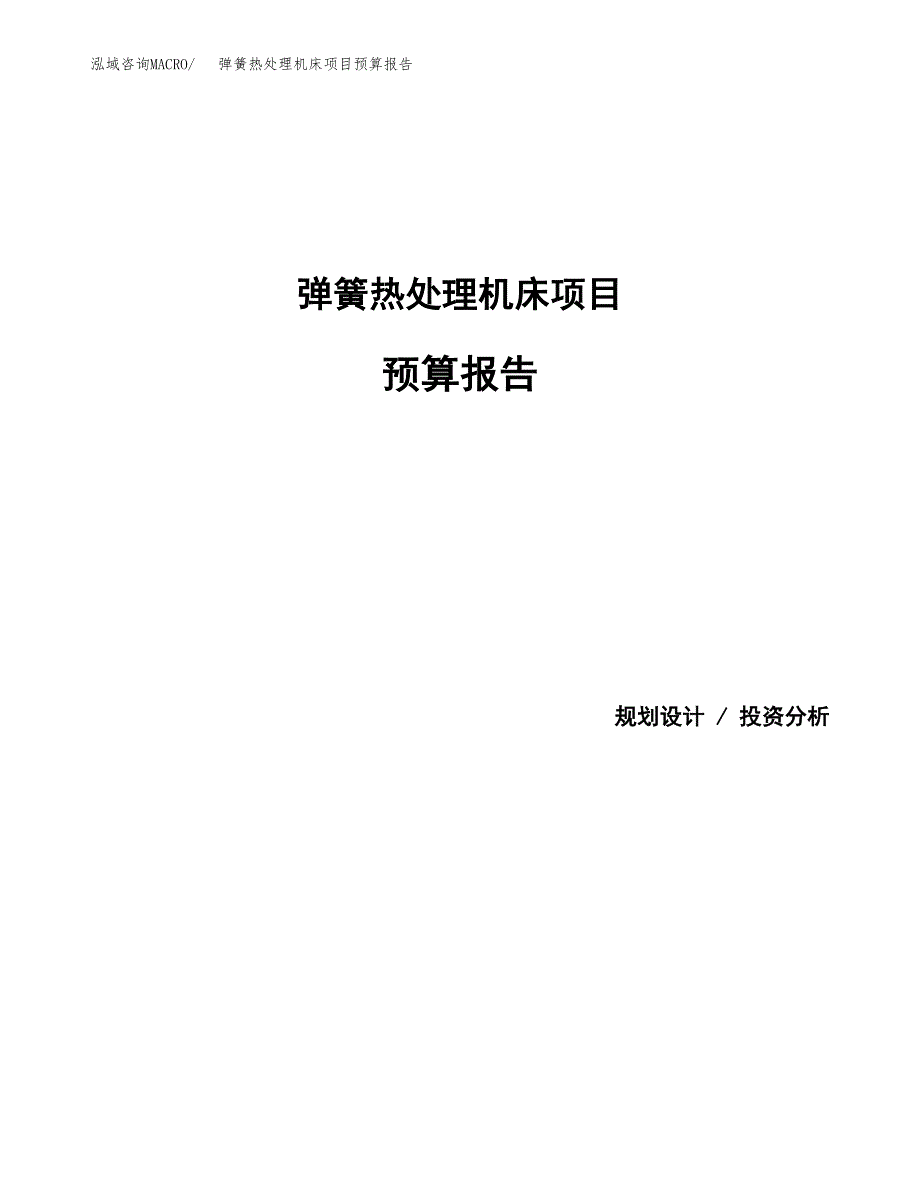 弹簧热处理机床项目预算报告（总投资17000万元）.docx_第1页