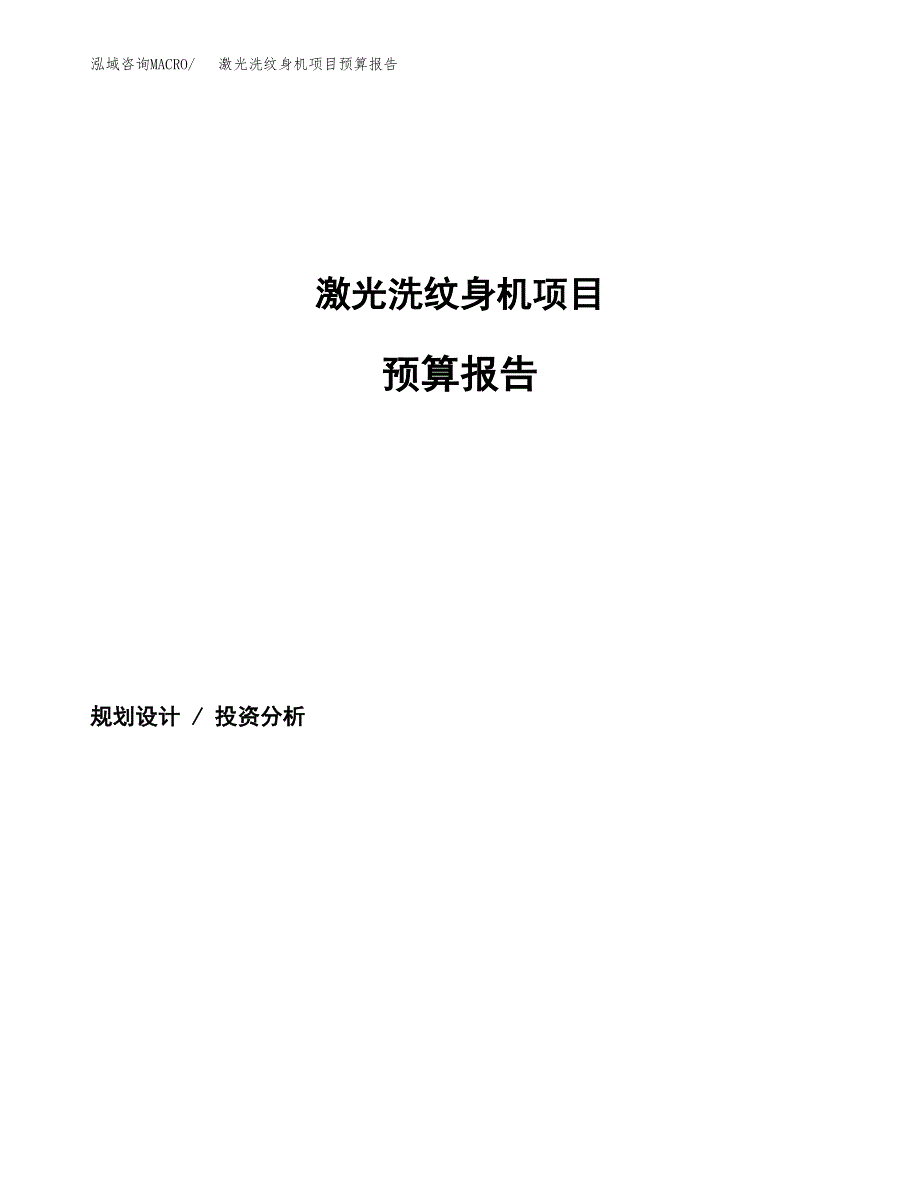 激光洗纹身机项目预算报告（总投资13000万元）.docx_第1页