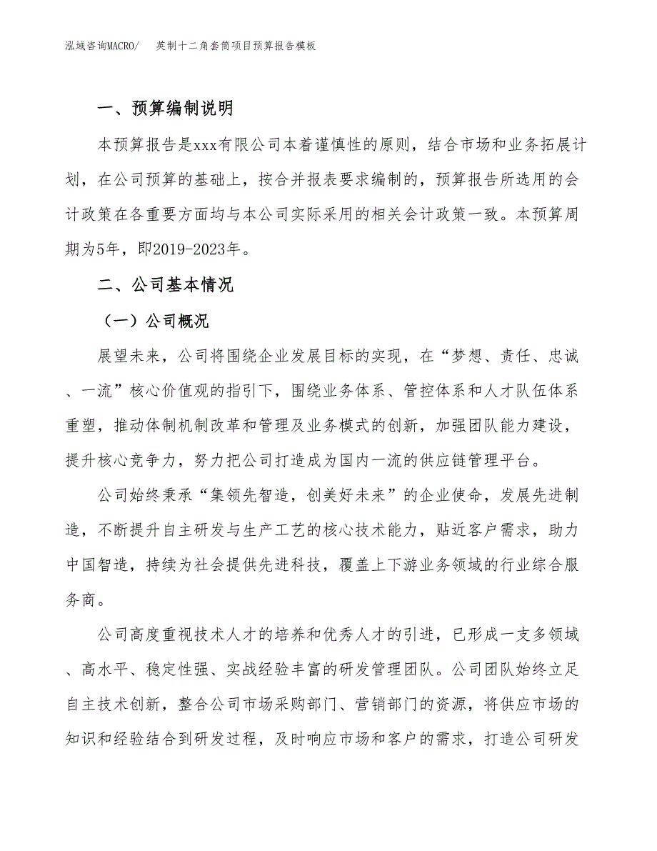 英制十二角套筒项目预算报告模板.docx_第2页