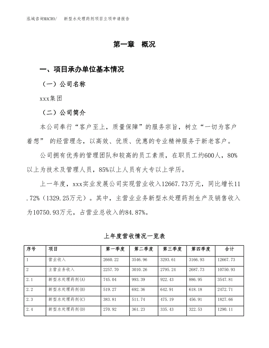 新型水处理药剂项目立项申请报告（总投资8000万元）_第2页