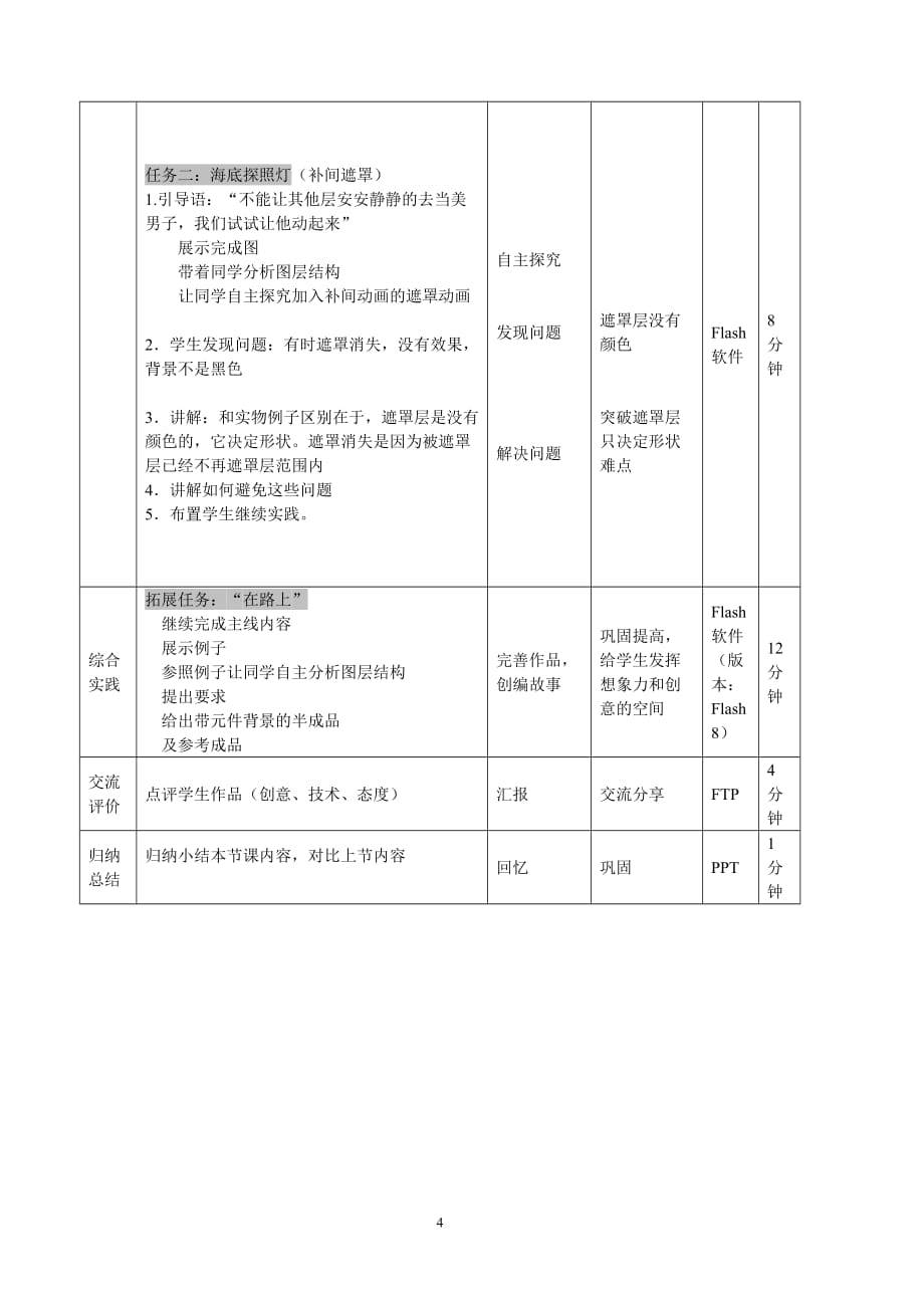 制作遮罩动画教学设计方案_第4页