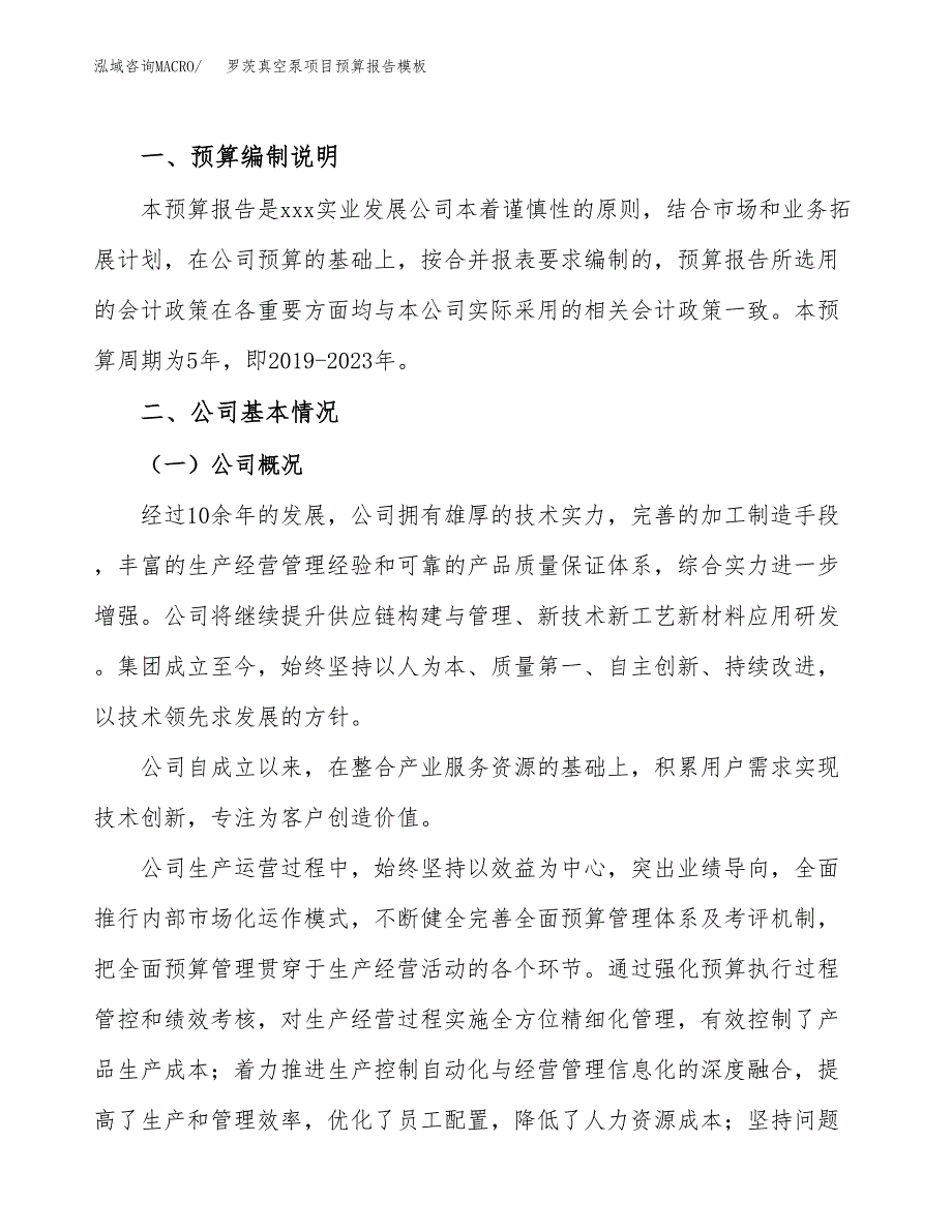 罗茨真空泵项目预算报告模板.docx_第2页