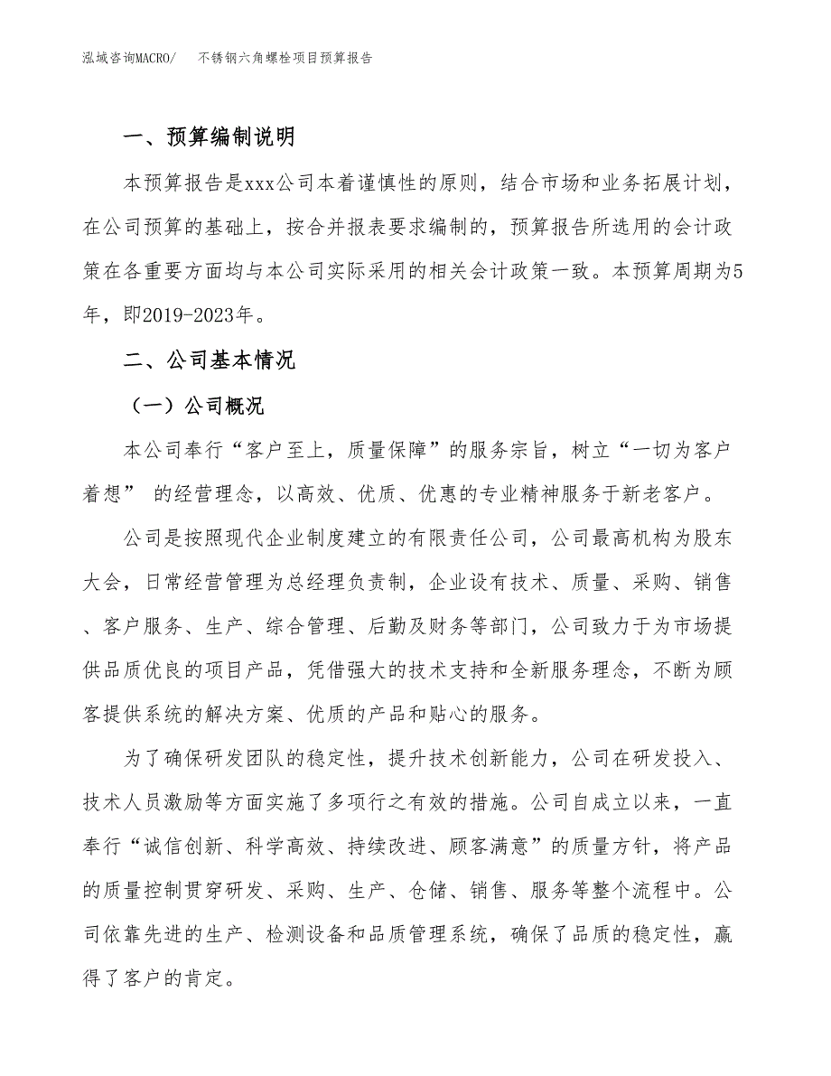 不锈钢六角螺栓项目预算报告（总投资21000万元）.docx_第2页