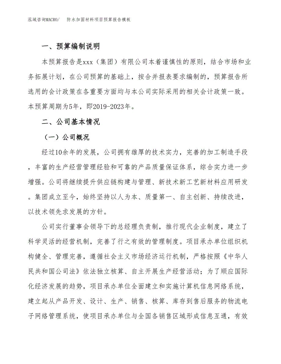 防水加固材料项目预算报告模板.docx_第2页