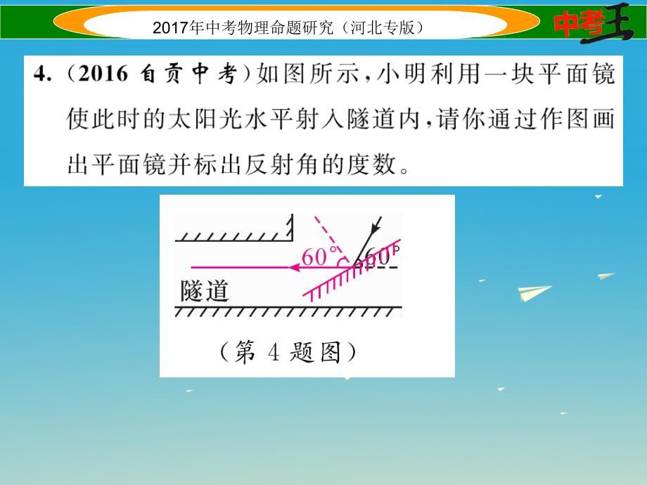 （河北专版）2017届中考物理总复习 第一编 教材知识梳理 第三讲 透镜及其应用 专项突破一 光学作图课件_第4页