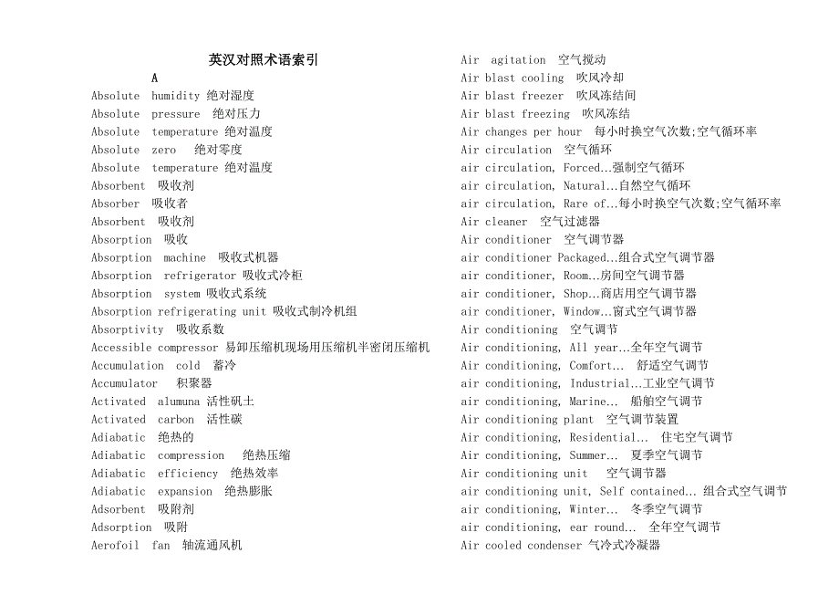 制冷专业英语词汇.doc_第1页