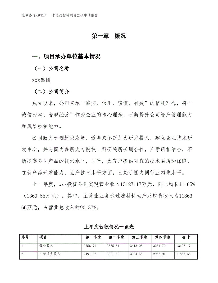 水过滤材料项目立项申请报告（总投资15000万元）_第2页