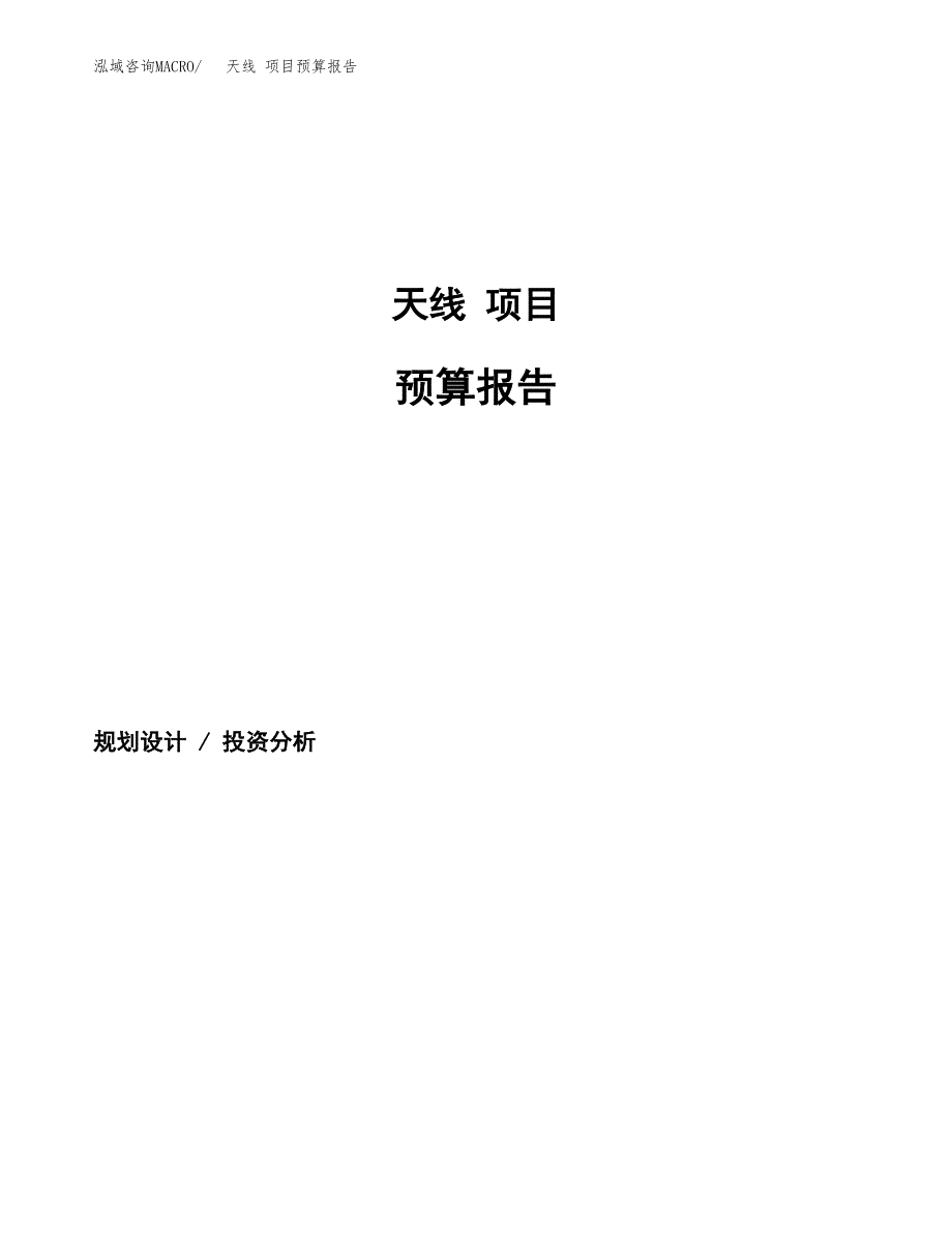 天线 项目预算报告（总投资3000万元）.docx_第1页