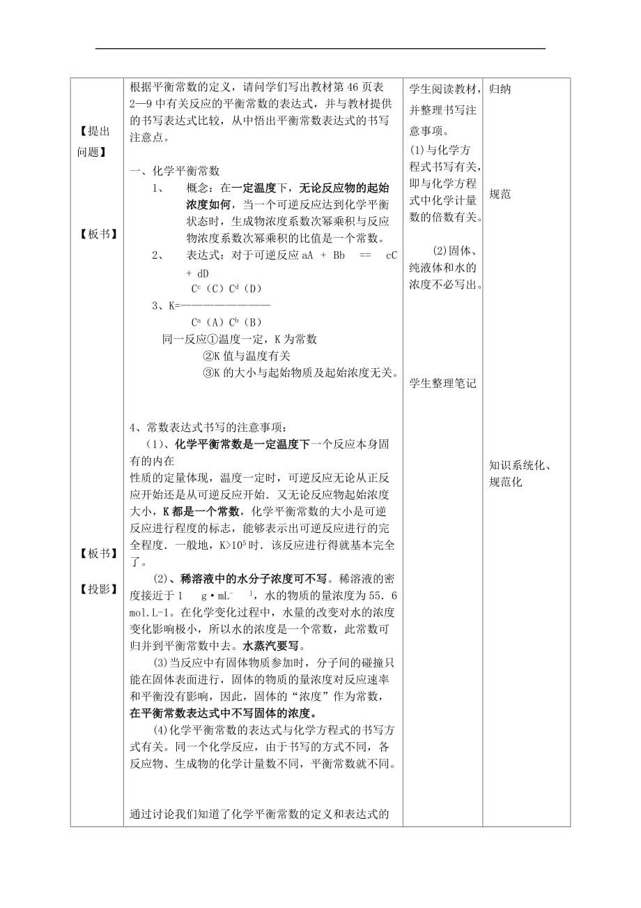 化学平衡常数的计算教学设计_第3页