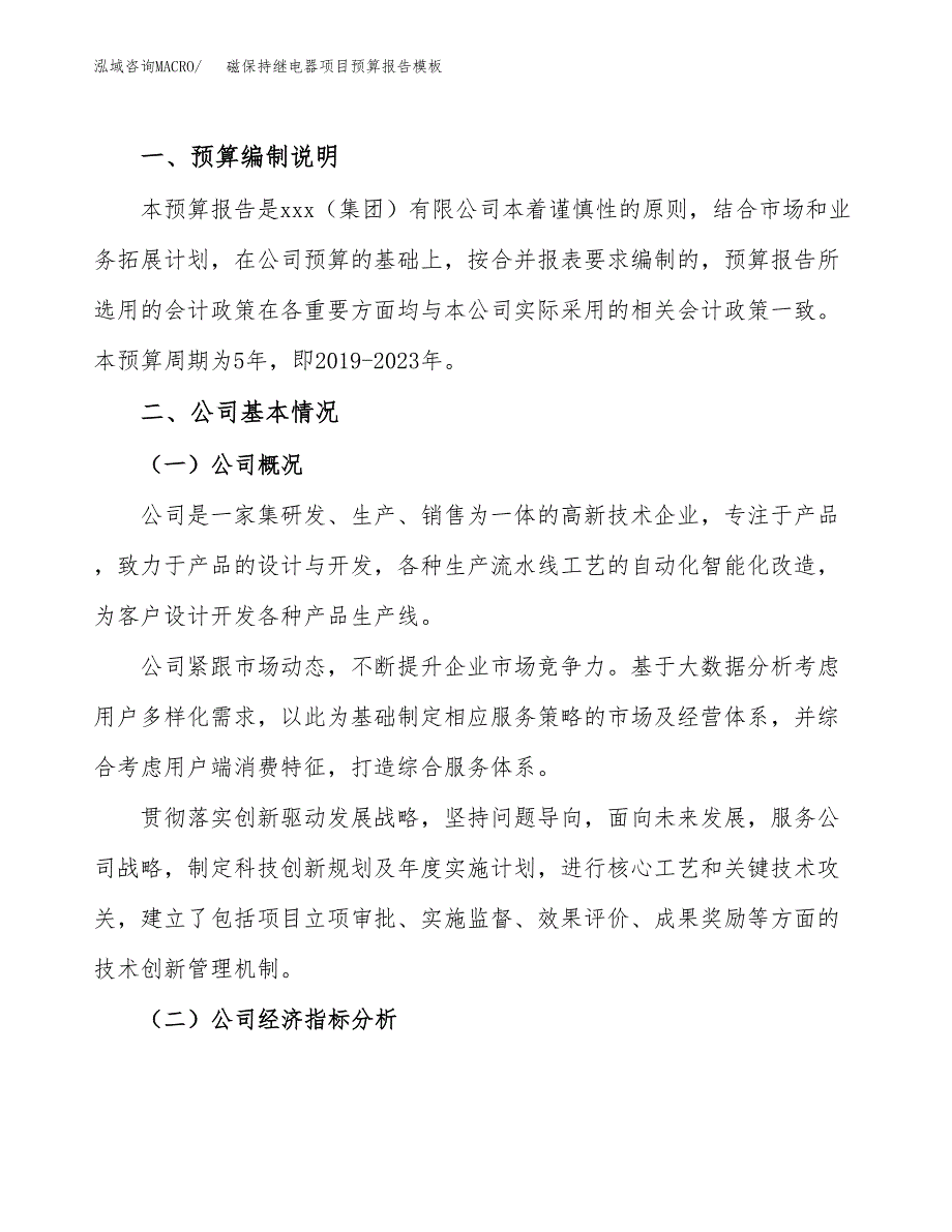 磁保持继电器项目预算报告模板.docx_第2页