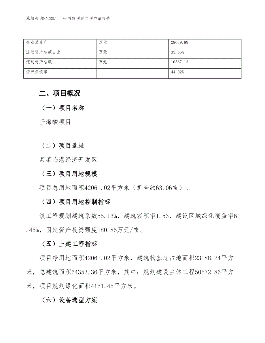 壬烯酸项目立项申请报告（总投资15000万元）_第4页