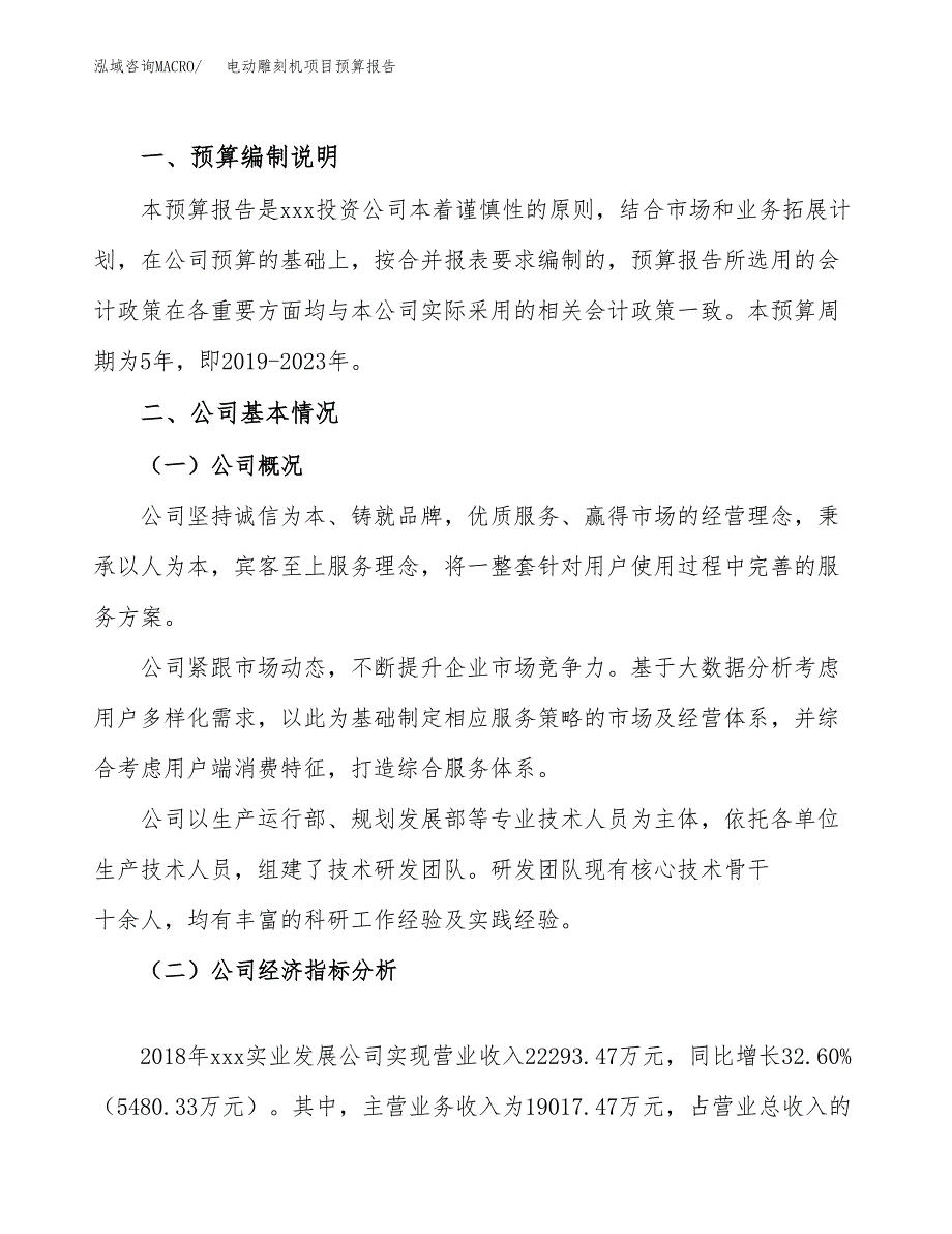 电动雕刻机项目预算报告（总投资19000万元）.docx_第2页