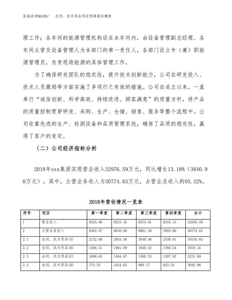 击剑、武术用品项目预算报告模板.docx_第3页