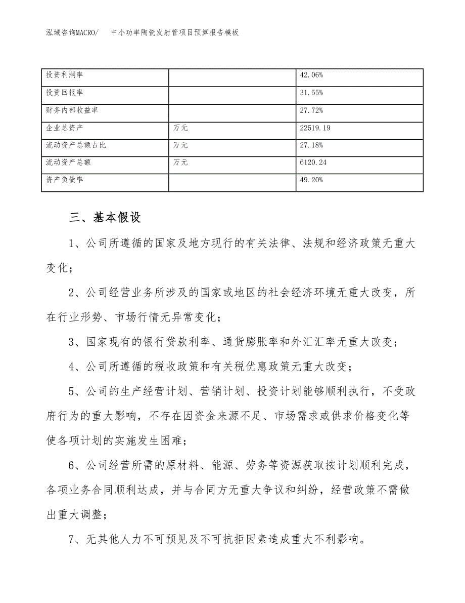 中小功率陶瓷发射管项目预算报告模板.docx_第5页