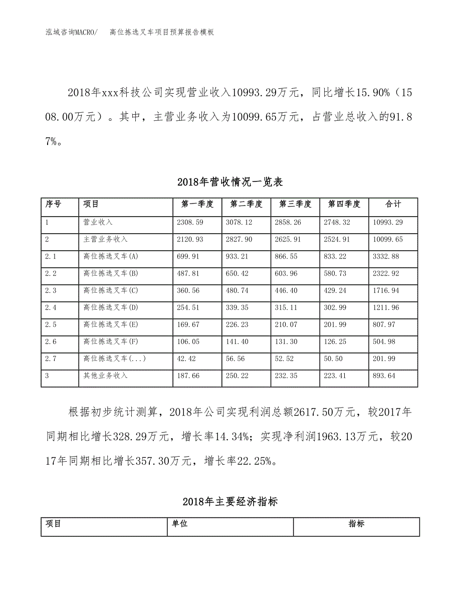 高位拣选叉车项目预算报告模板.docx_第3页