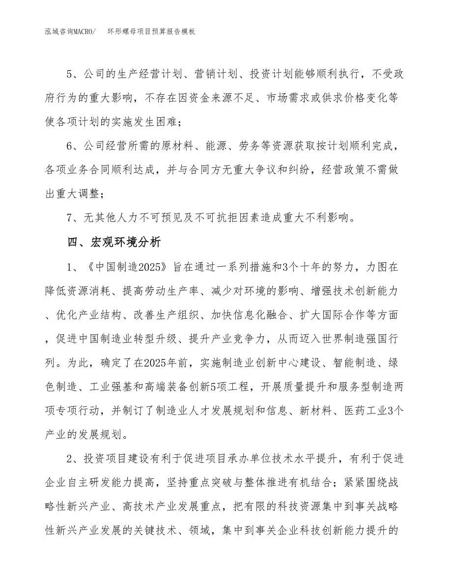 环形螺母项目预算报告模板.docx_第5页