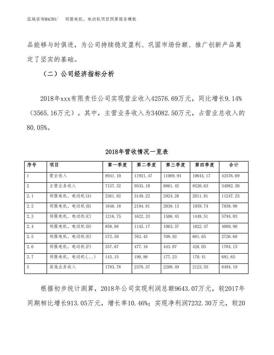 伺服电机、电动机项目预算报告模板.docx_第3页