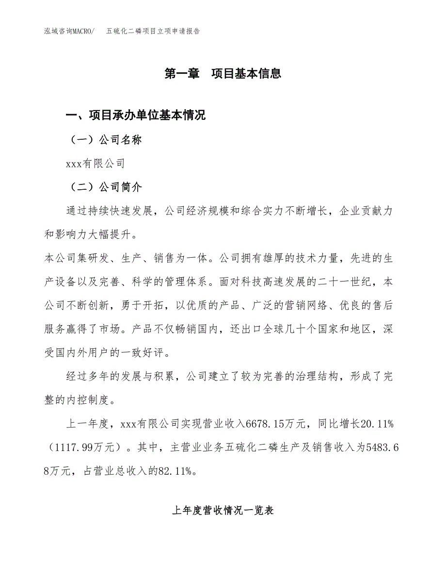 五硫化二磷项目立项申请报告（总投资5000万元）_第2页