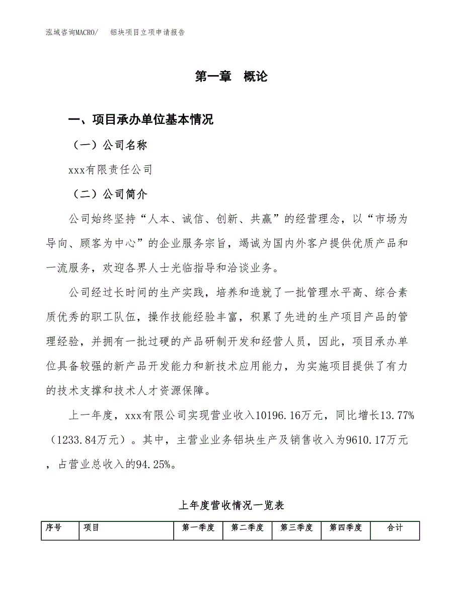 铝块项目立项申请报告（总投资15000万元）_第2页