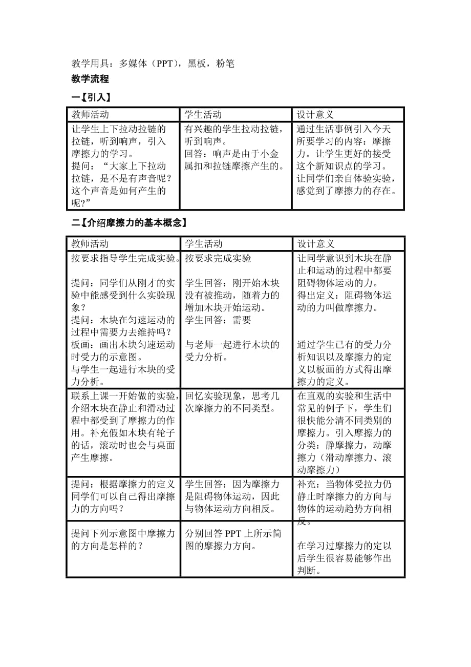 初二物理摩擦力教案一_第2页