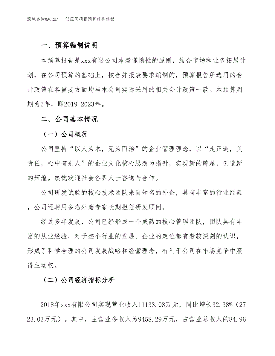 低压阀项目预算报告模板.docx_第2页