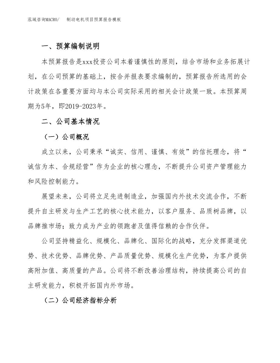 制动电机项目预算报告模板.docx_第2页