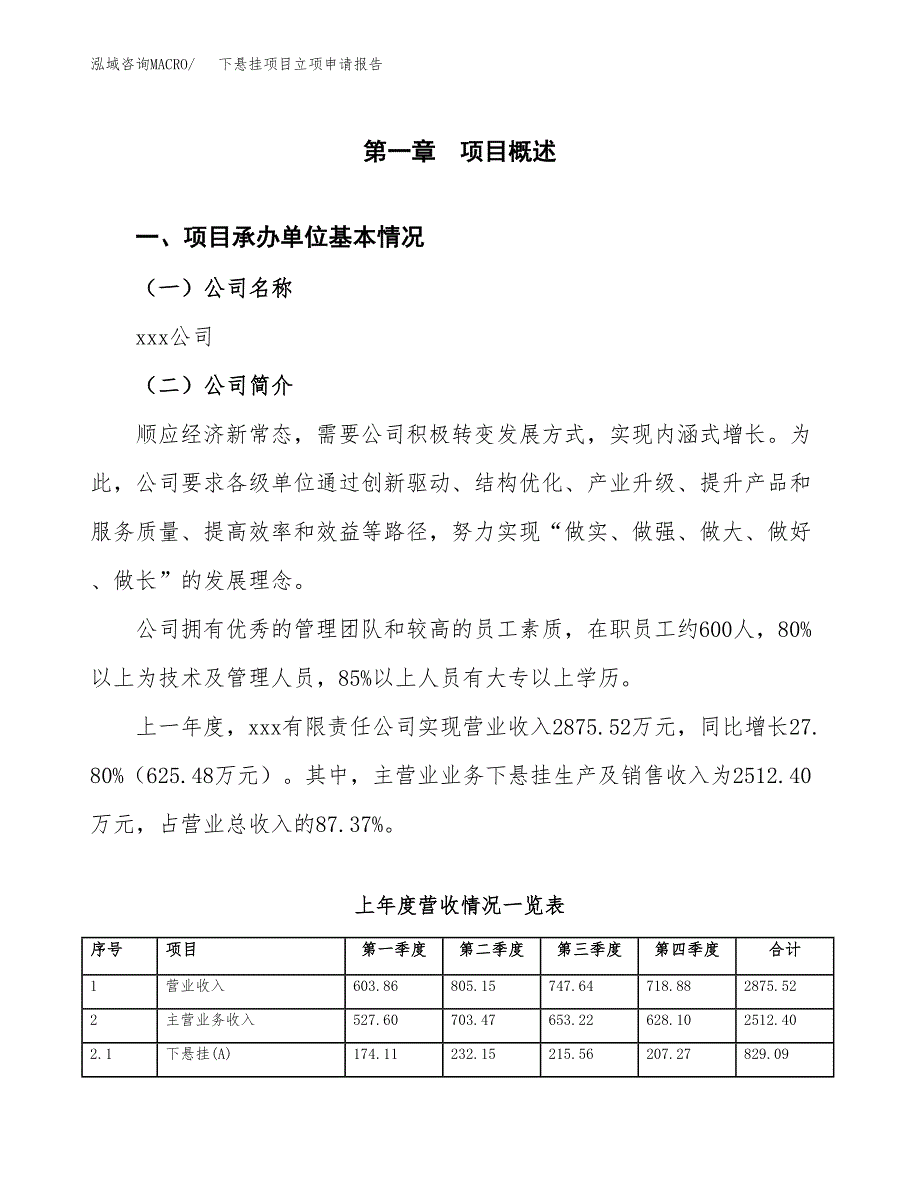 下悬挂项目立项申请报告（总投资2000万元）_第2页