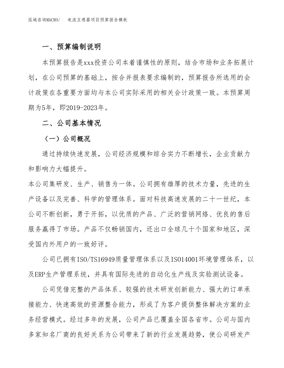 电流互感器项目预算报告模板.docx_第2页