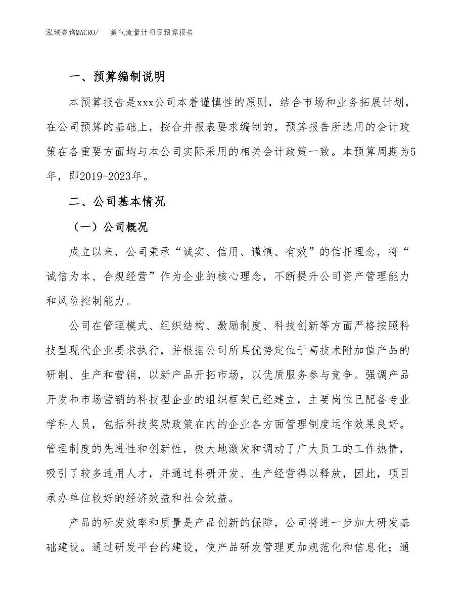 氨气流量计项目预算报告（总投资17000万元）.docx_第2页