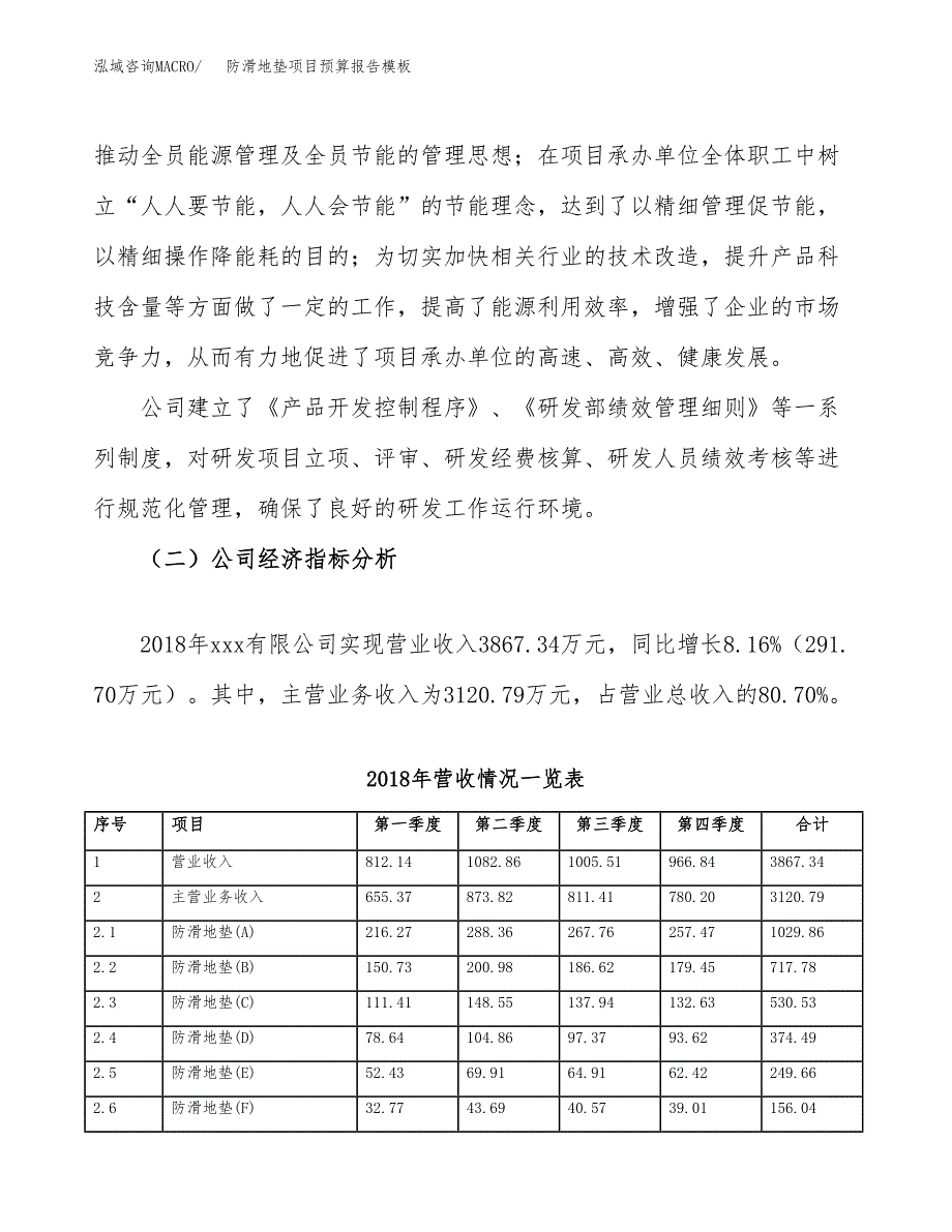 防滑地垫项目预算报告模板.docx_第3页