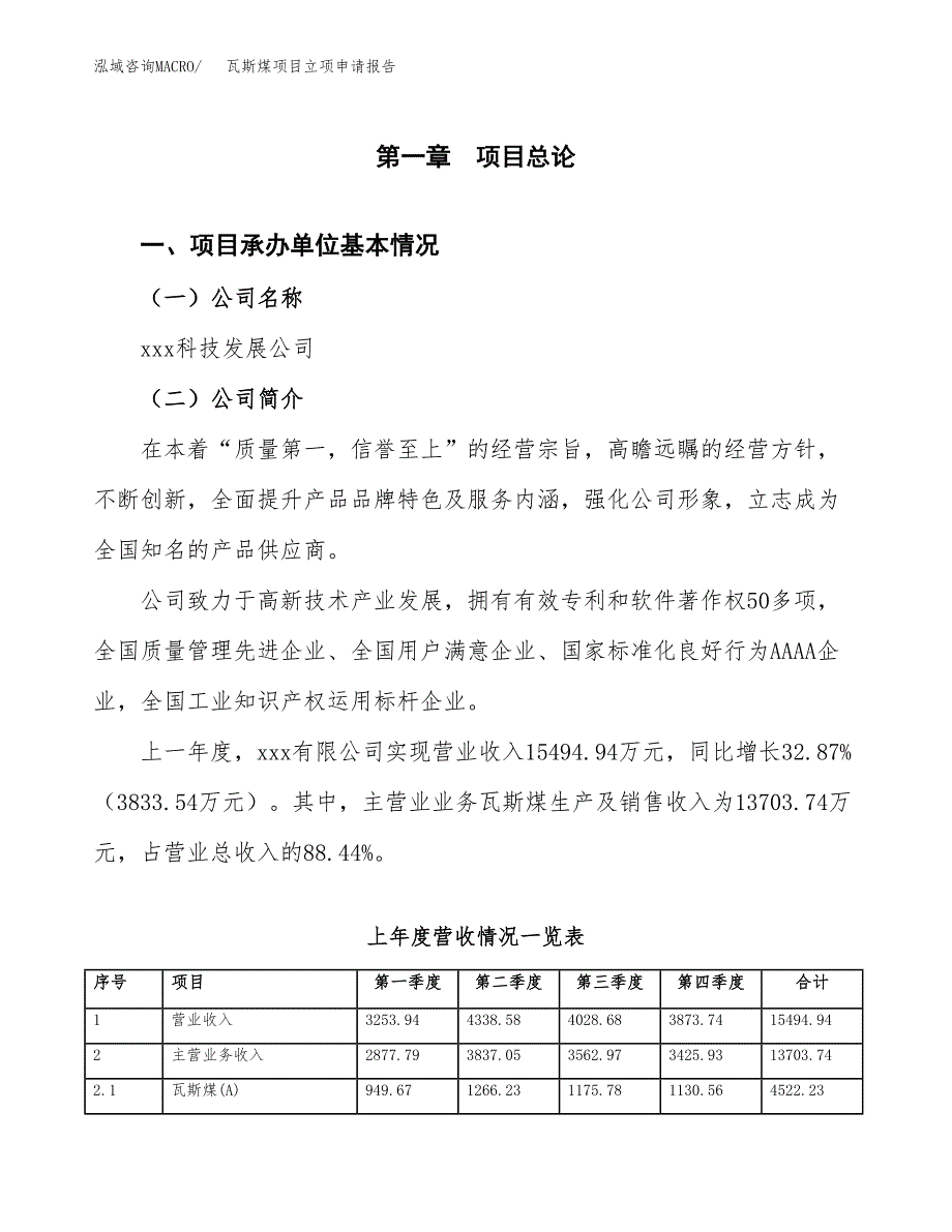 瓦斯煤项目立项申请报告（总投资10000万元）_第2页