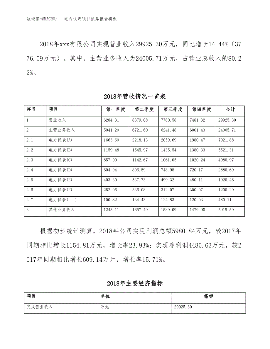 电力仪表项目预算报告模板.docx_第3页