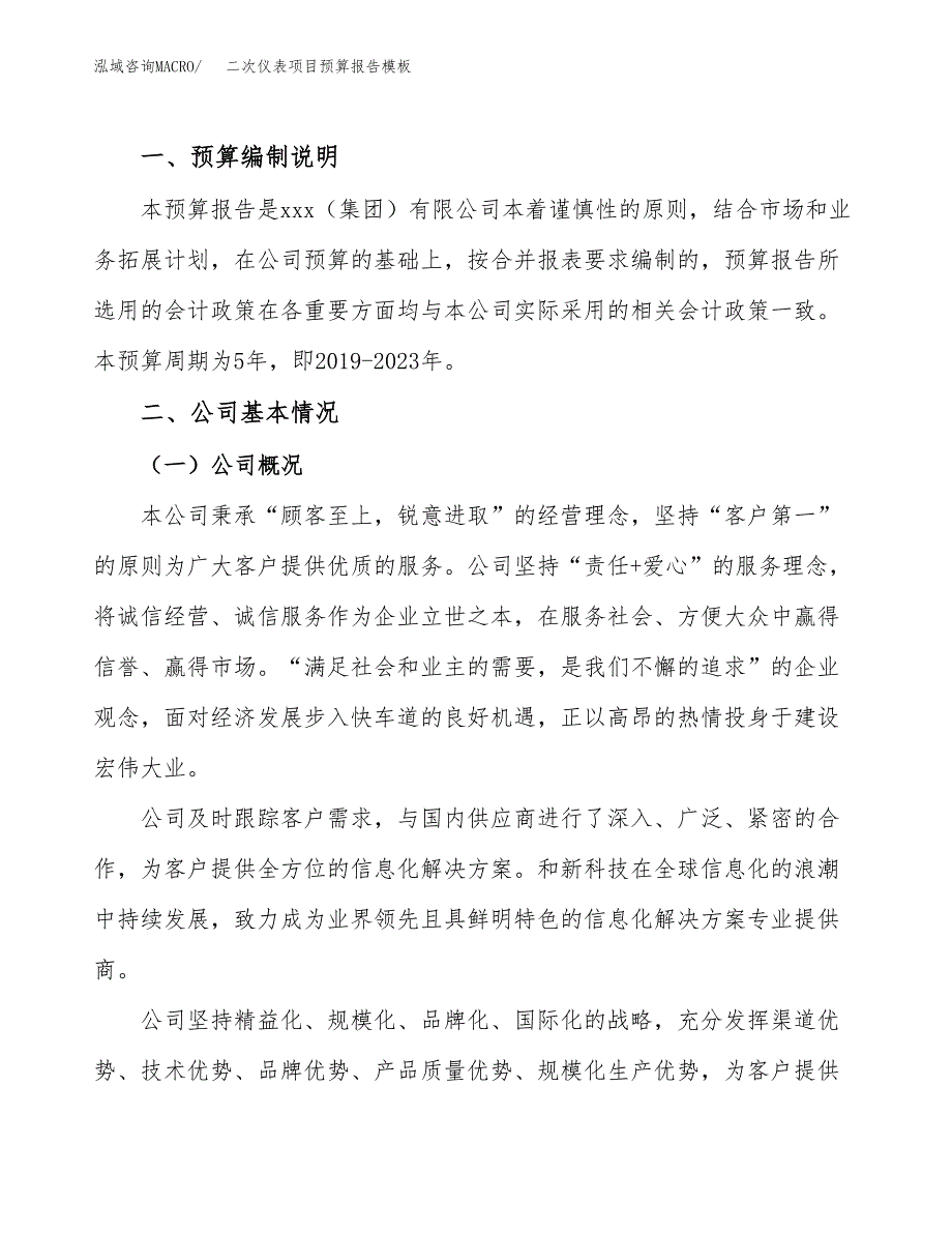 二次仪表项目预算报告模板.docx_第2页