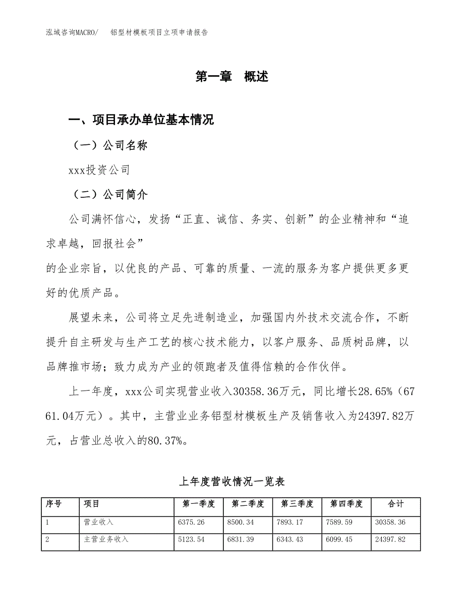 铝型材模板项目立项申请报告（总投资18000万元）_第2页