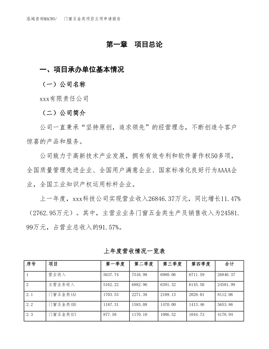 门窗五金类项目立项申请报告（总投资19000万元）_第2页