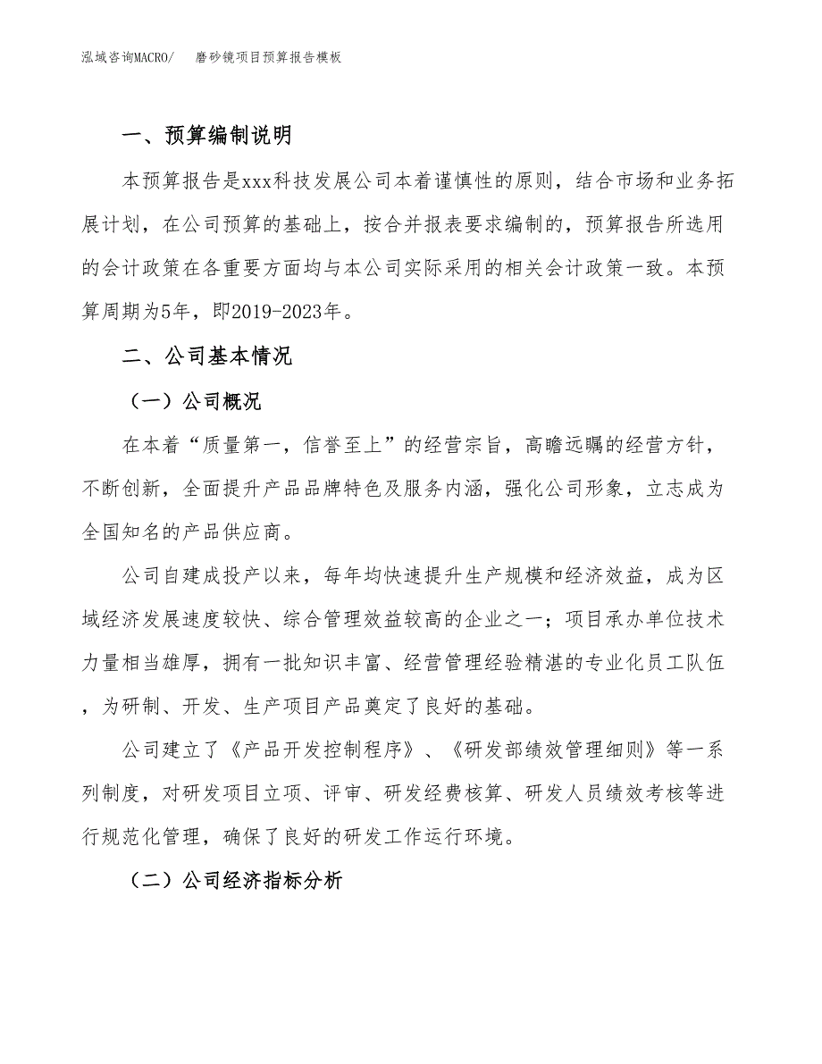 磨砂镜项目预算报告模板.docx_第2页