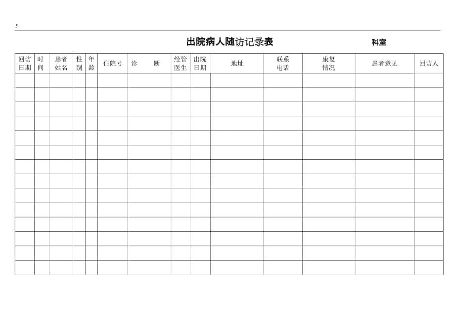 2011年1月5日出院患者随访预约制度_第5页