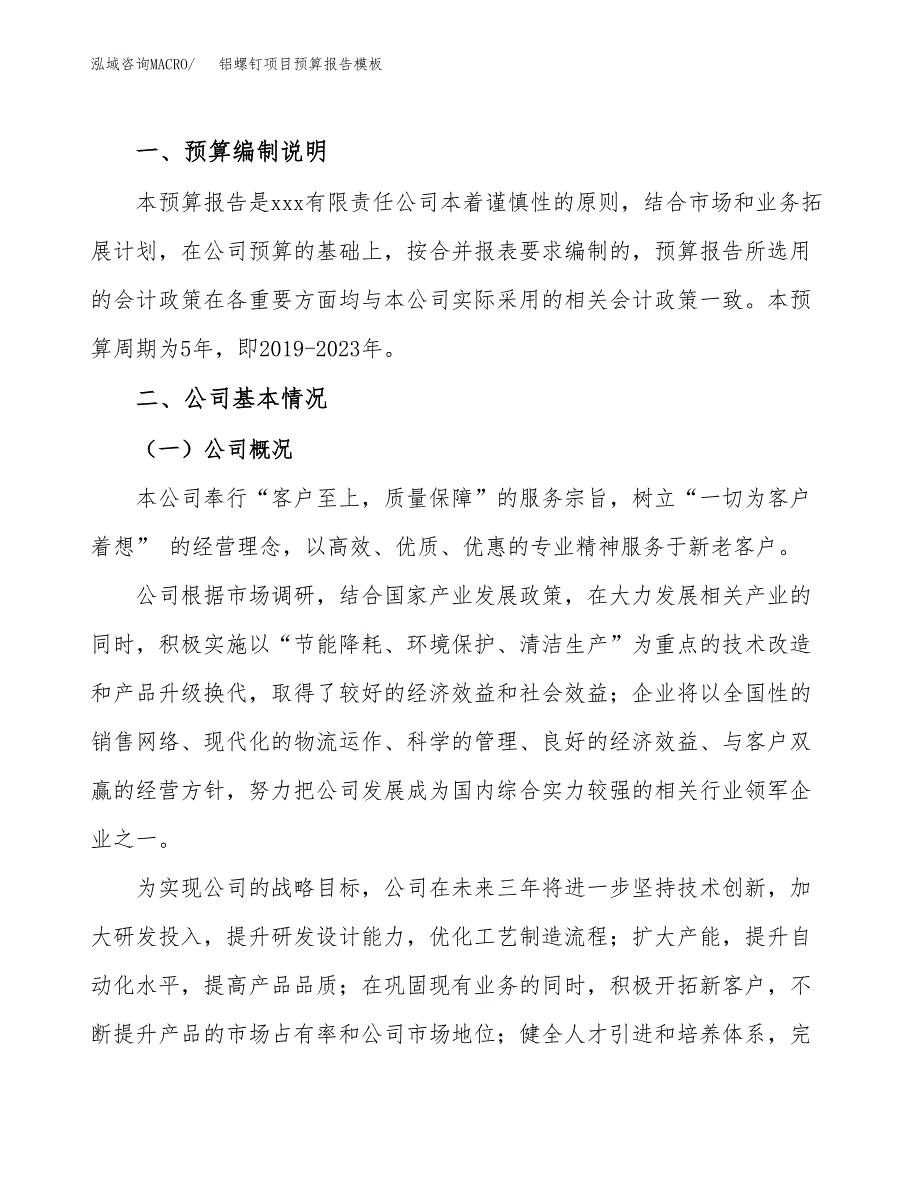 铝螺钉项目预算报告模板.docx_第2页