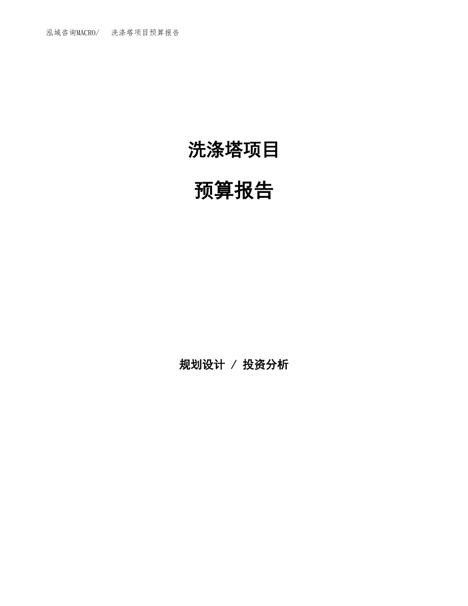 洗涤塔项目预算报告（总投资17000万元）.docx_第1页