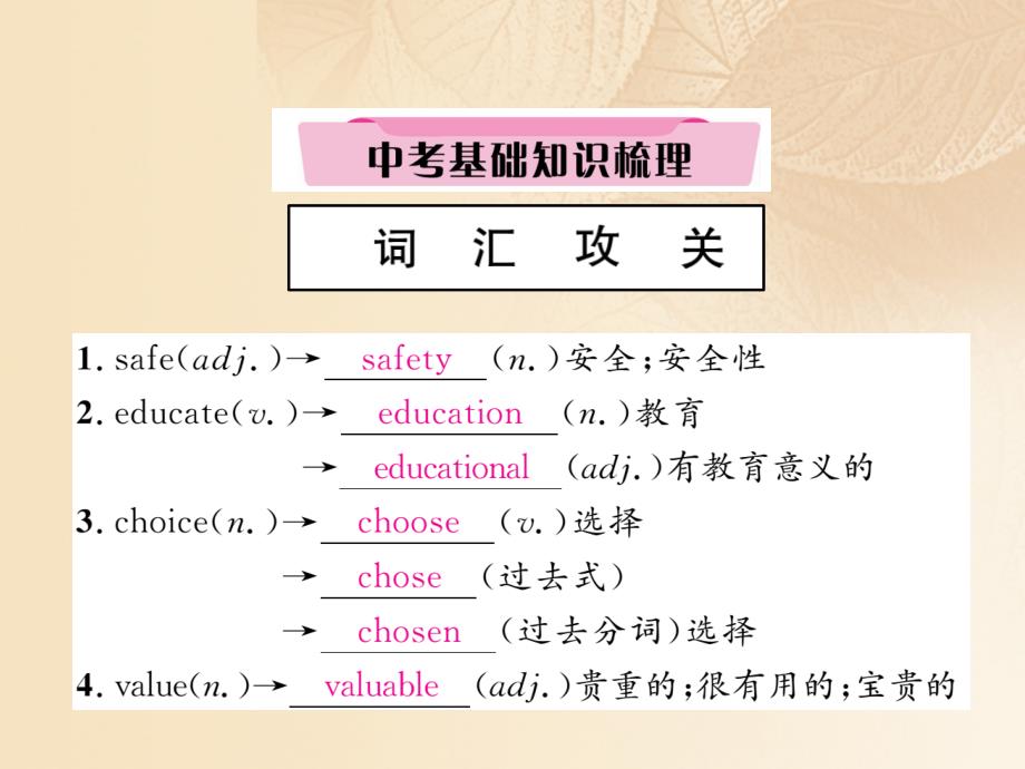 （贵阳专版）2018年中考英语总复习 第一部分 教材知识梳理篇 九全 units 7-8基础知识梳理（精讲）课件_第2页